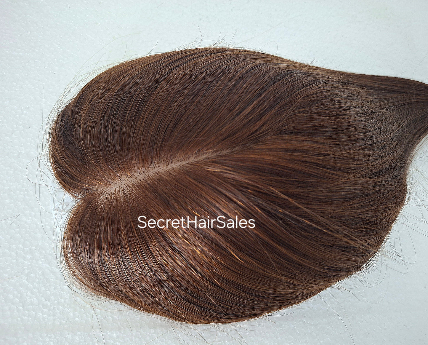 Mila silk topper, 100% human hair, 5.5x6 inch base, auburn, 14 inches