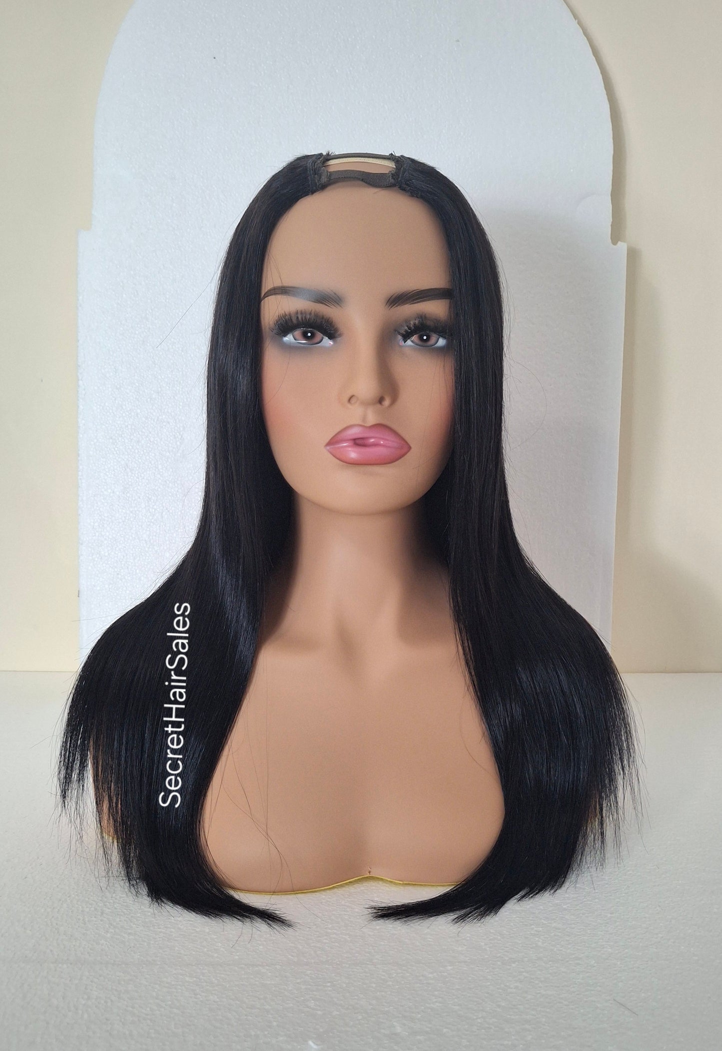 Grace U part wig, 100% human Remy hair, fashion, quick and easy fashion wig, deep black