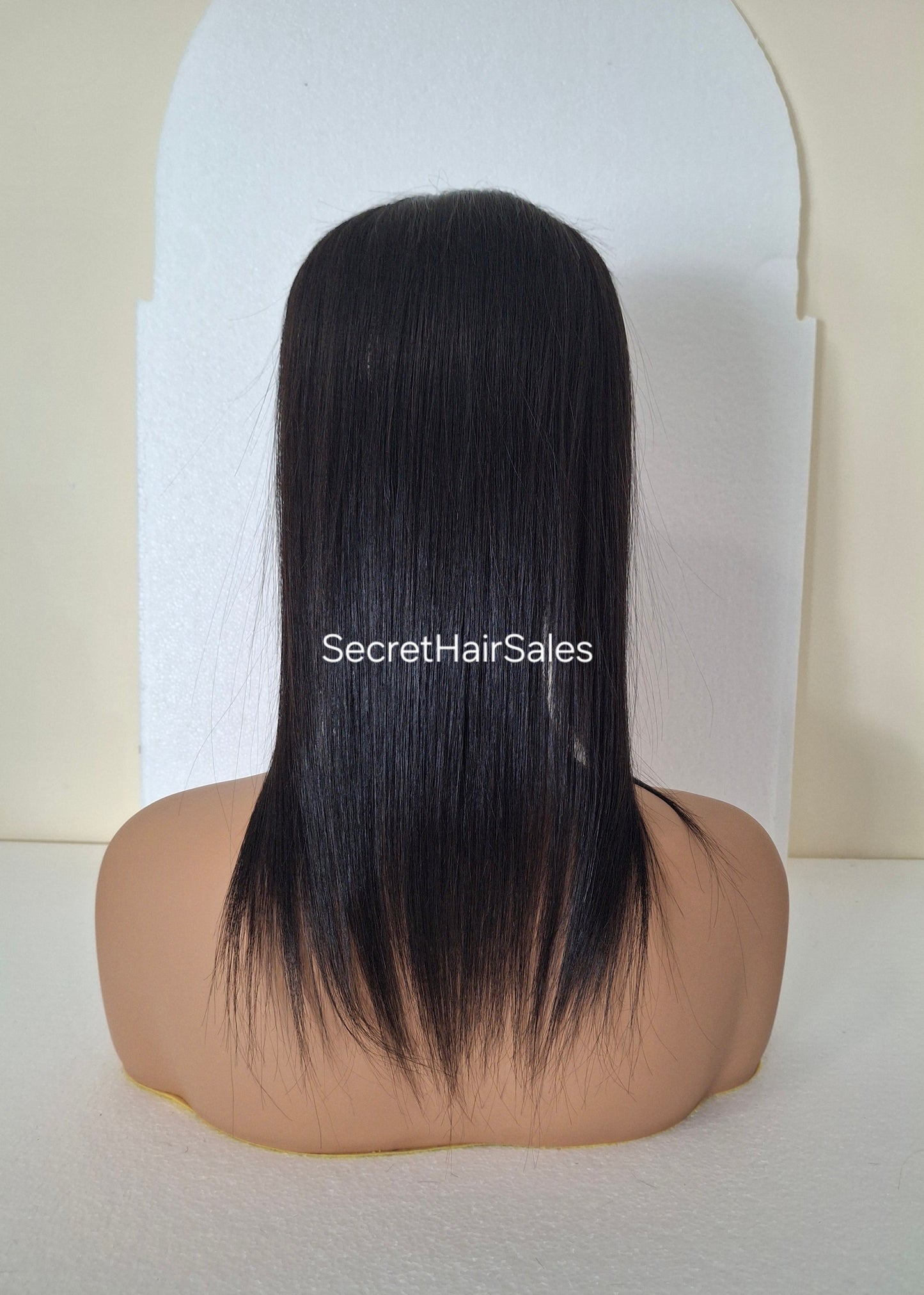 Mila silk topper, 100% human hair, 5.5x6 inch base, soft black 14 inches