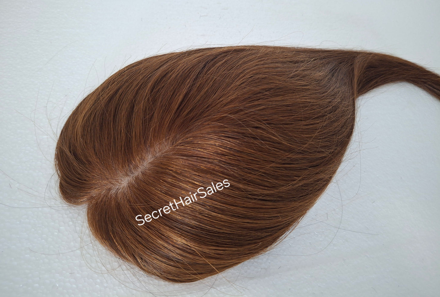 Mila silk topper, 100% human hair, 5.5x6 inch base,  copper cinnamon, 14 inches
