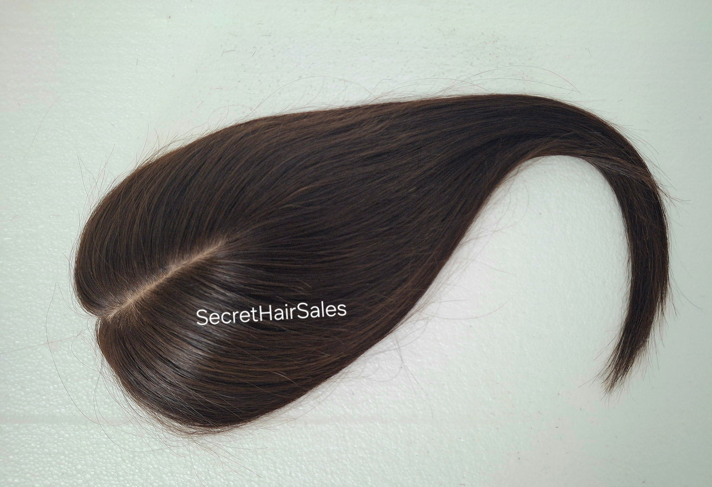 Mila silk topper, 100% human hair, 5.5x6 inch base,  bitter chocolate, 14 inches