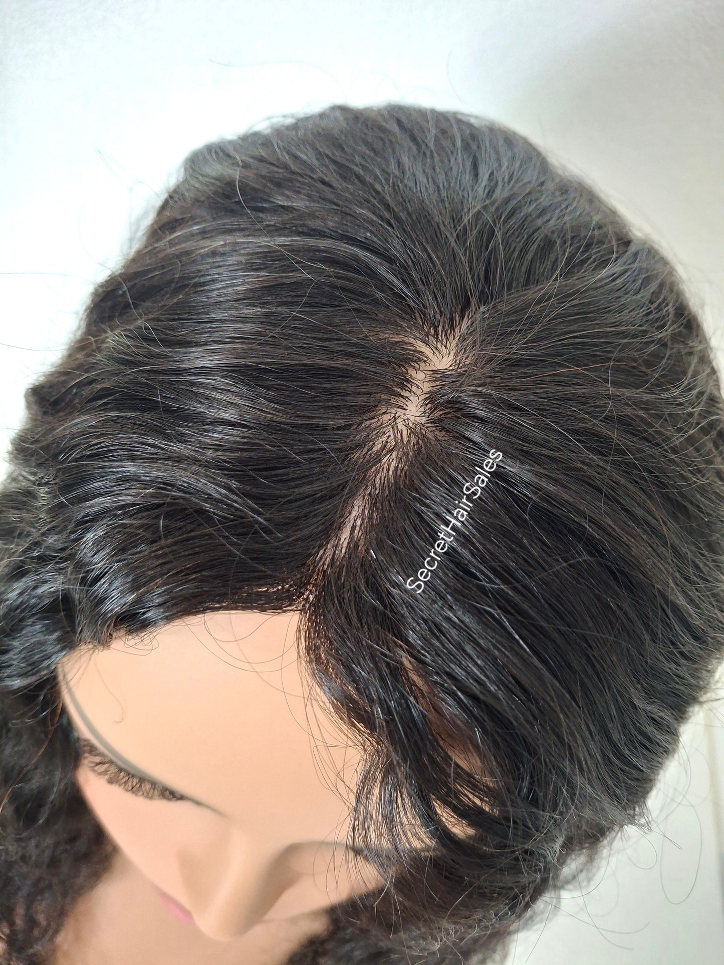 Mila silk topper, 100% human hair, 5.5x6 inch base, soft black virgin hair, water wave 20 inches