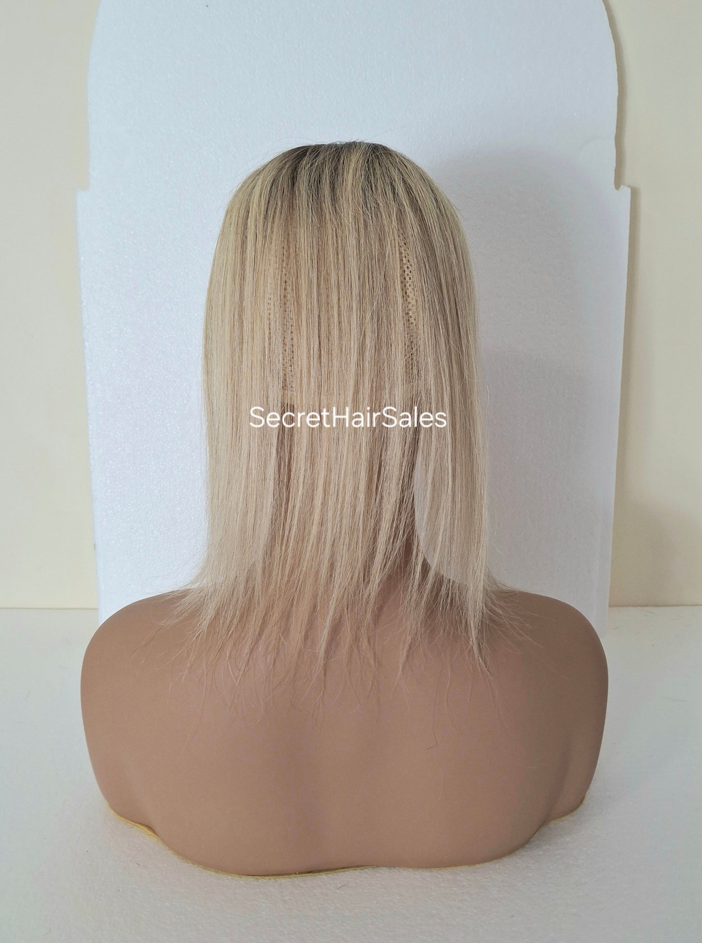 Betty lace and weft mini topper, 100% human hair, lightweight and breathable, great for beginners, honey blonde