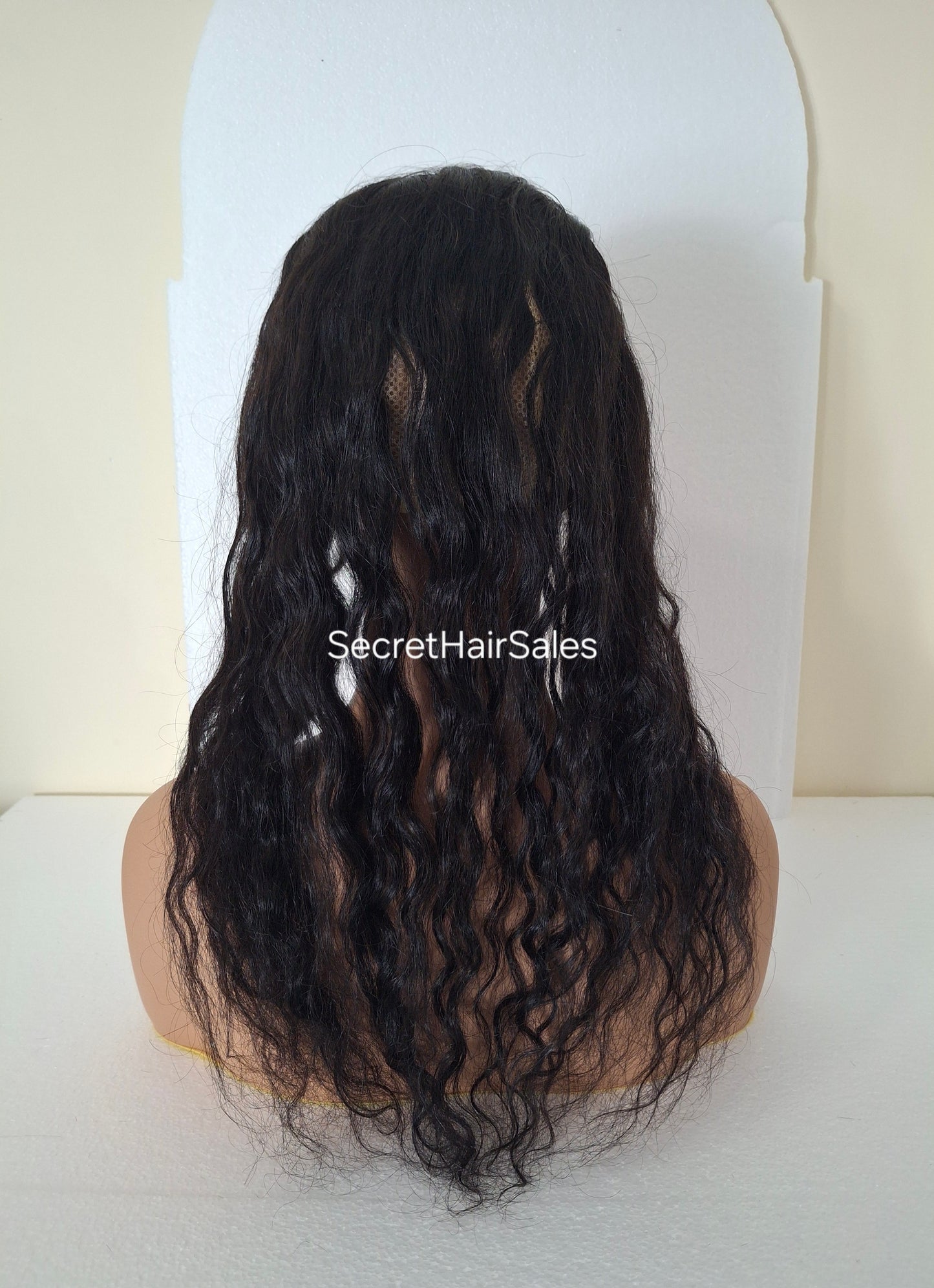 Mila silk topper, 100% human hair, 5.5x6 inch base, soft black virgin hair, water wave 20 inches