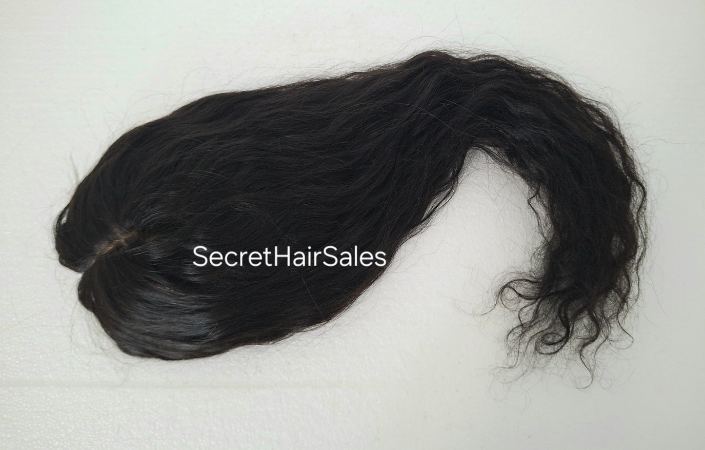 Mila silk topper, 100% human hair, 5.5x6 inch base, soft black virgin hair, water wave 20 inches