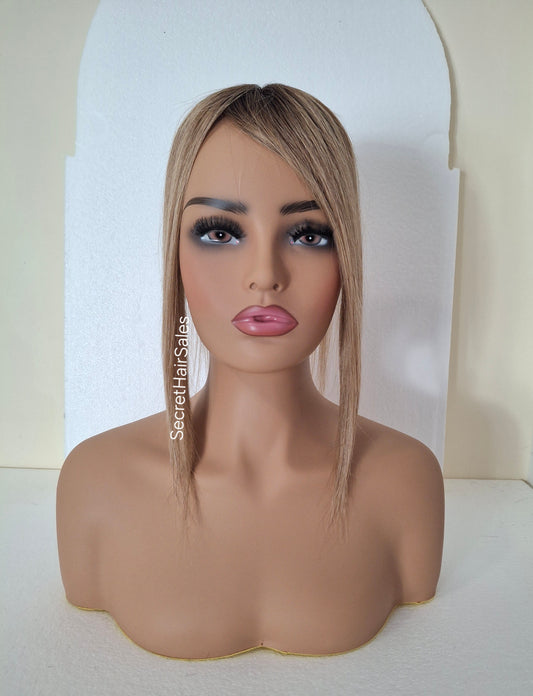 Betty lace and weft mini topper, 100% human hair, lightweight and breathable, great for beginners, golden syrup