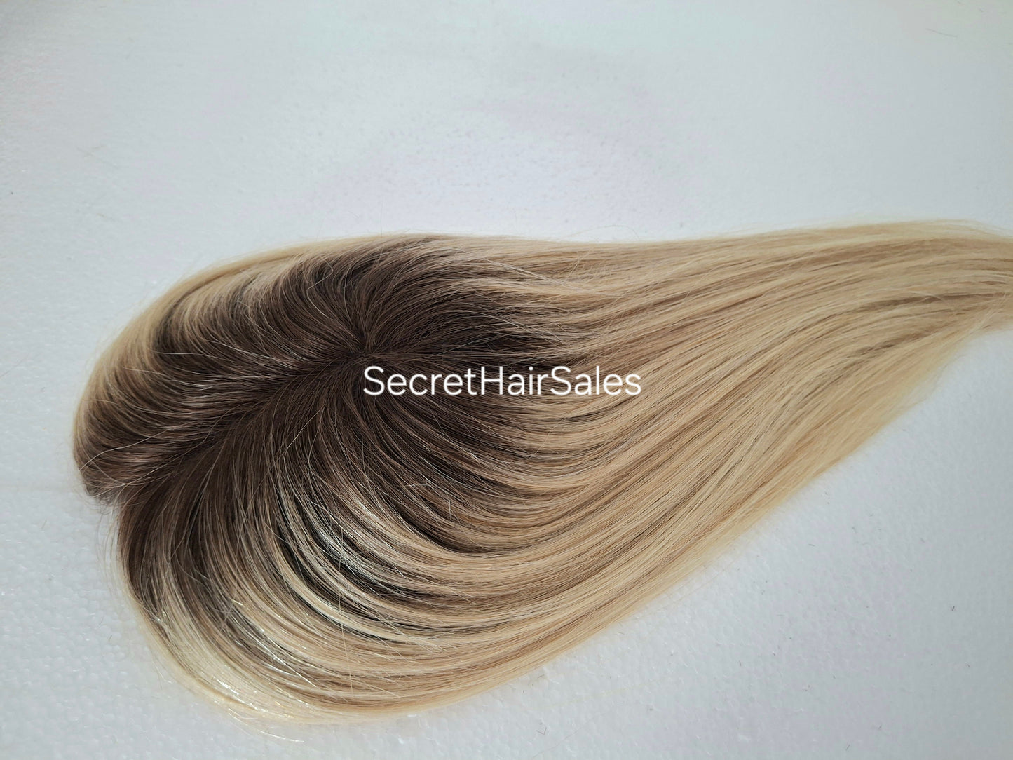 Betty lace and weft mini topper, 100% human hair, lightweight and breathable, great for beginners, honey blonde