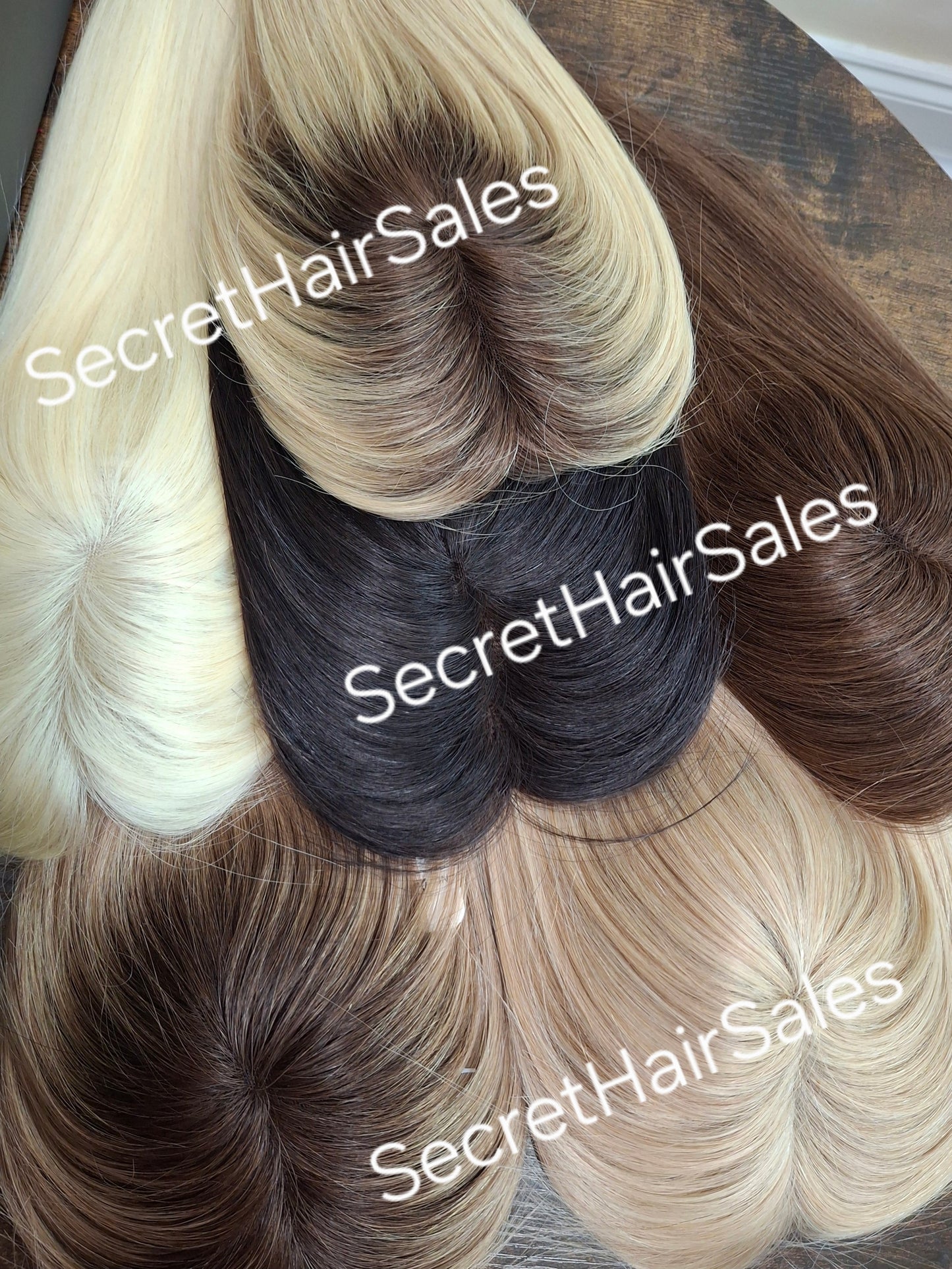 Betty lace and weft mini topper, 100% human hair, lightweight and breathable, great for beginners, honey blonde