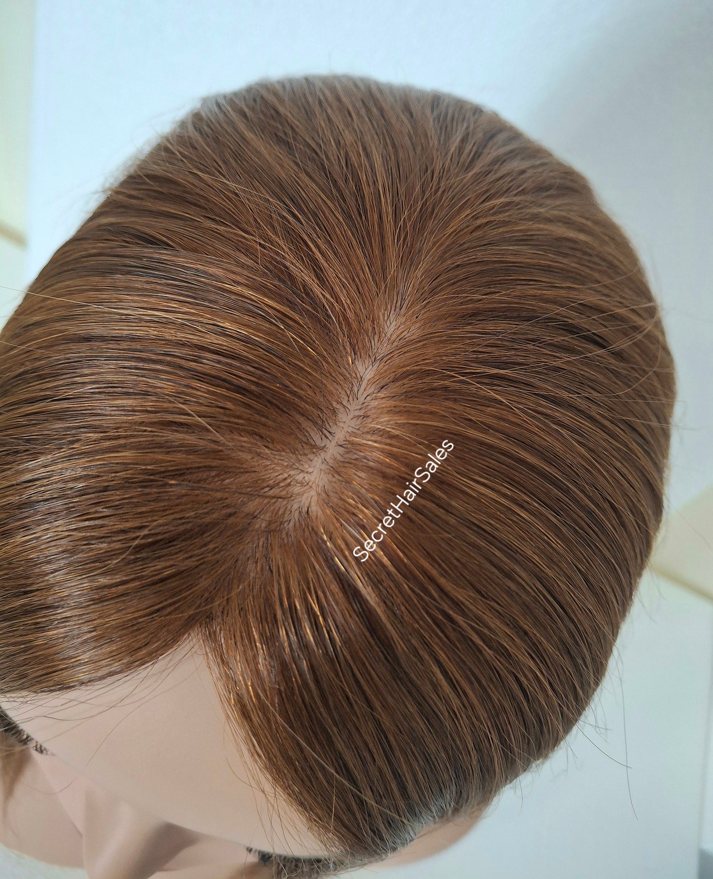 Mila silk topper, 100% human hair, 5.5x6 inch base,  copper cinnamon, 14 inches