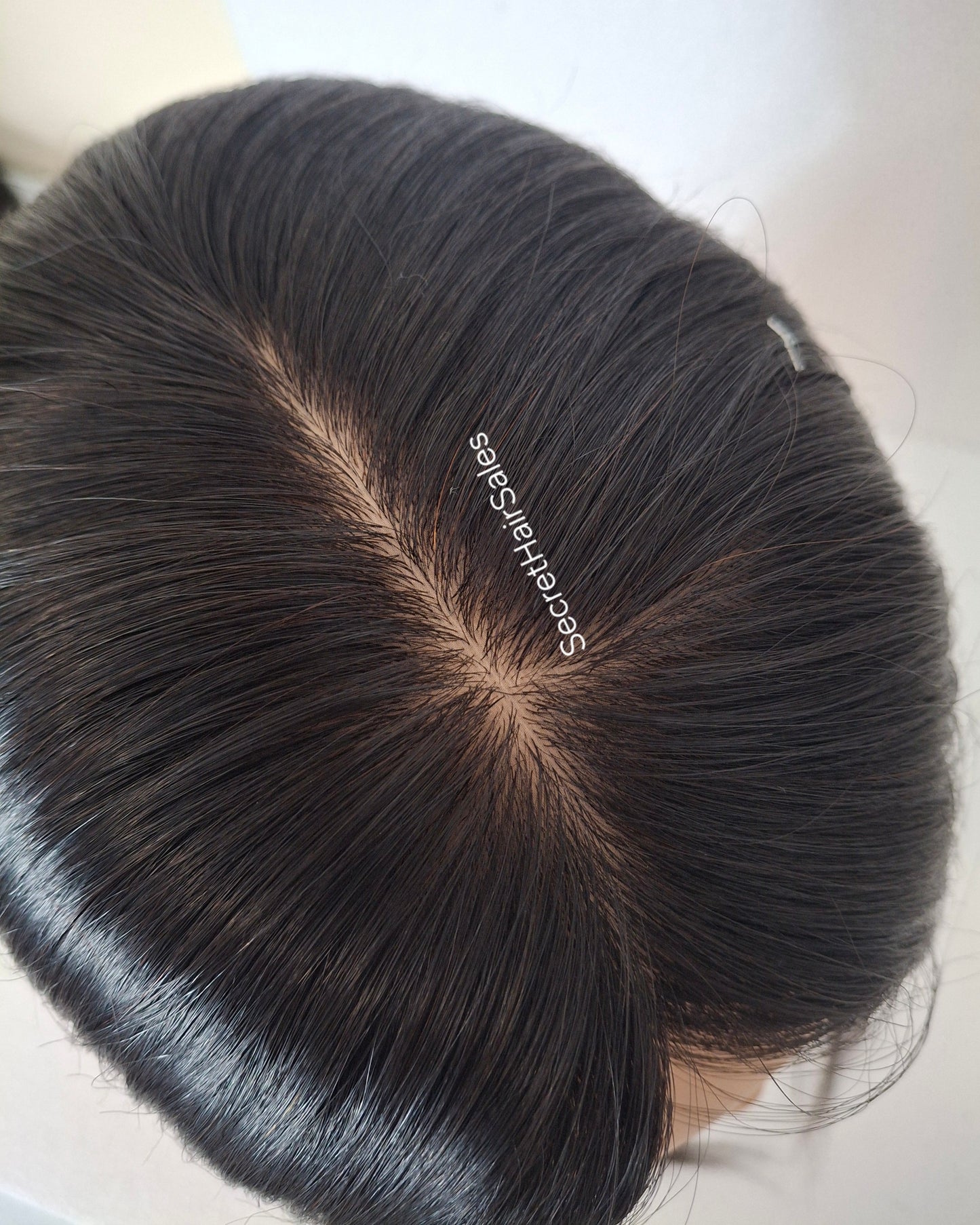 Mila silk topper, 100% human hair, 5.5x6 inch base, soft black virgin hair,  20 inches