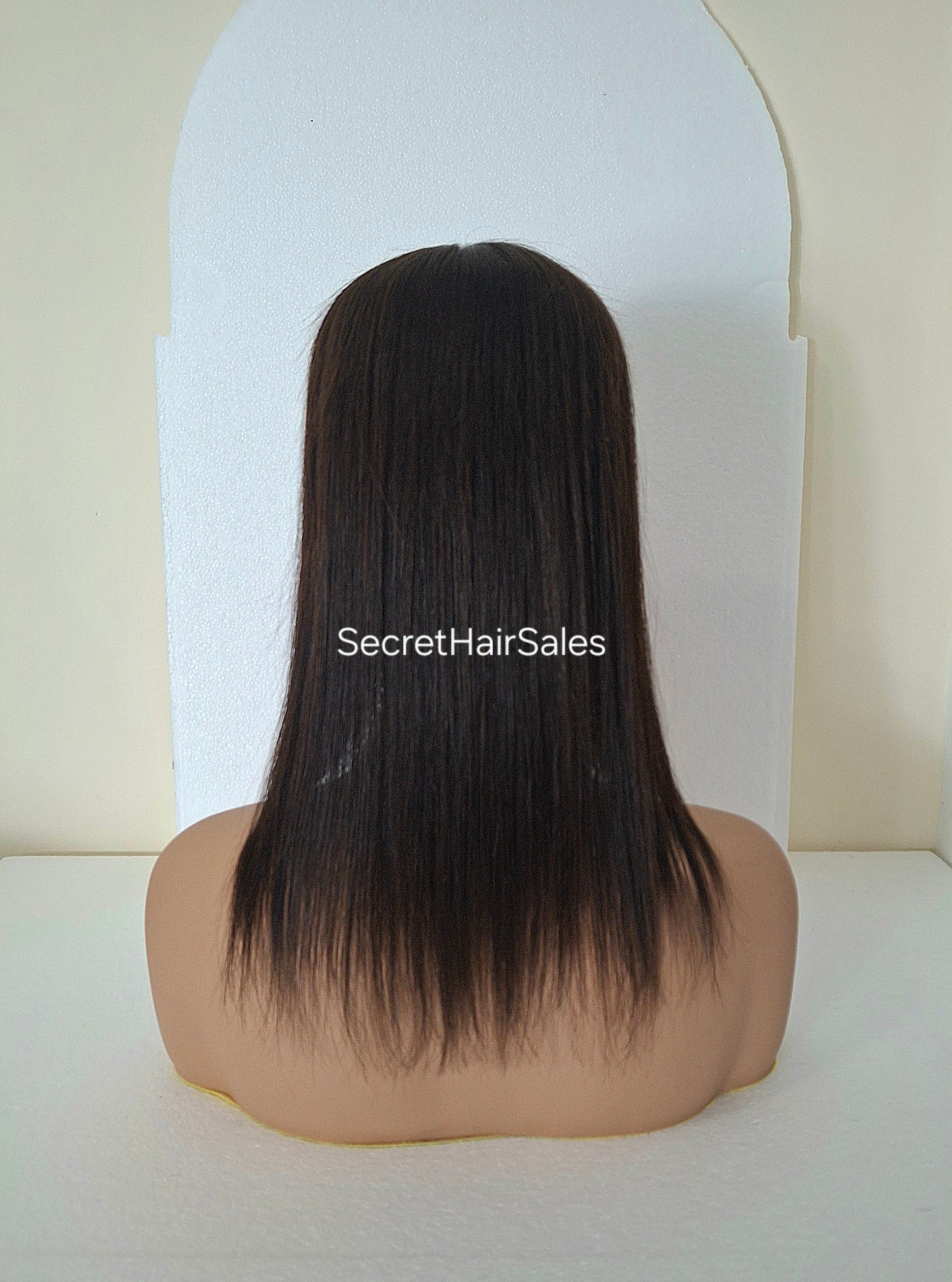 Mila silk topper, 100% human hair, 5.5x6 inch base,  bitter chocolate, 14 inches