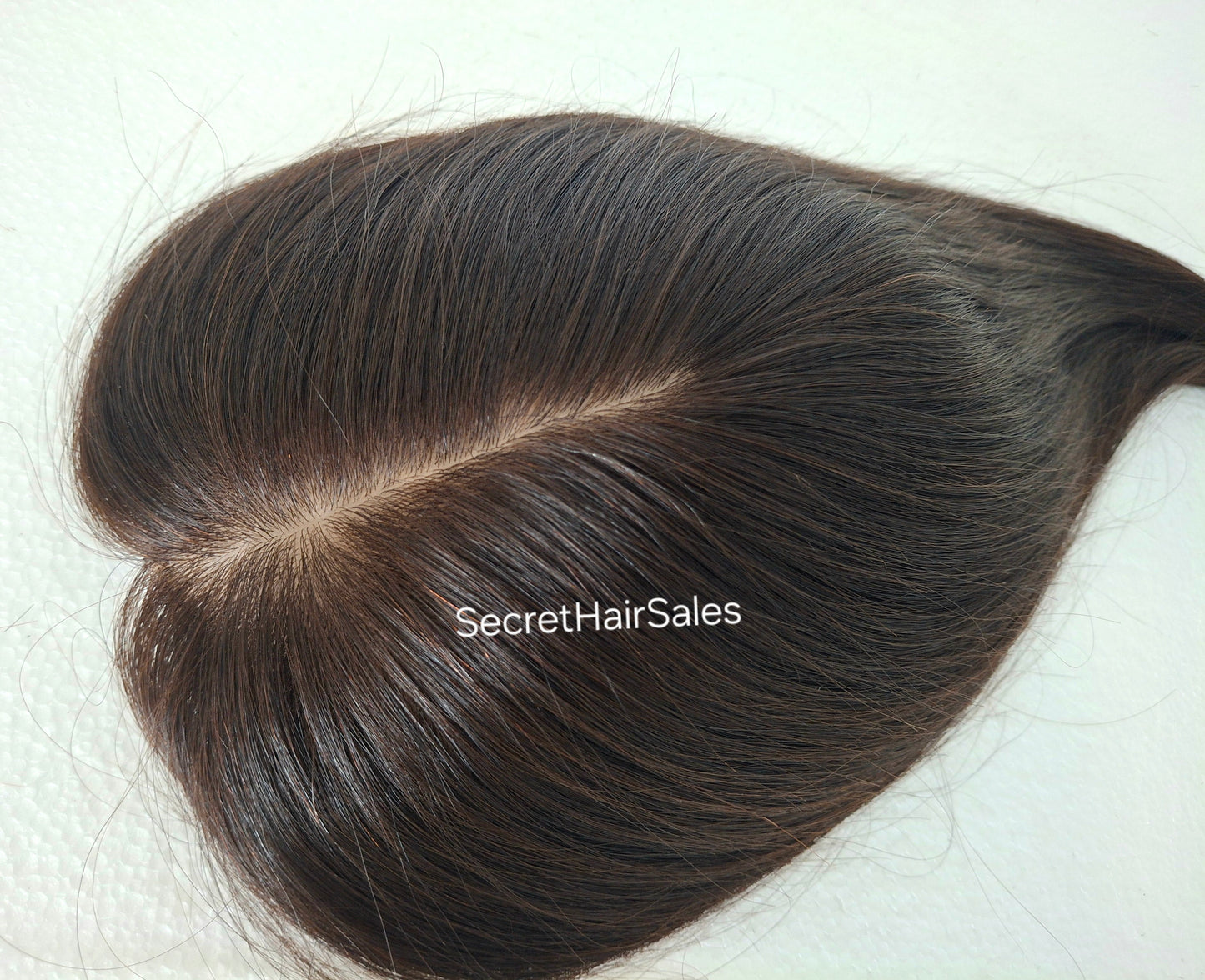 Mila silk topper, 100% human hair, 5.5x6 inch base,  bitter chocolate, 14 inches